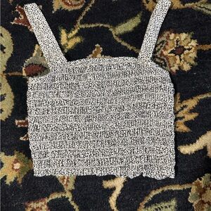 Upcycled Black and White Ruffled Tank Top